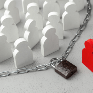 Modern slavery - workforce in chains